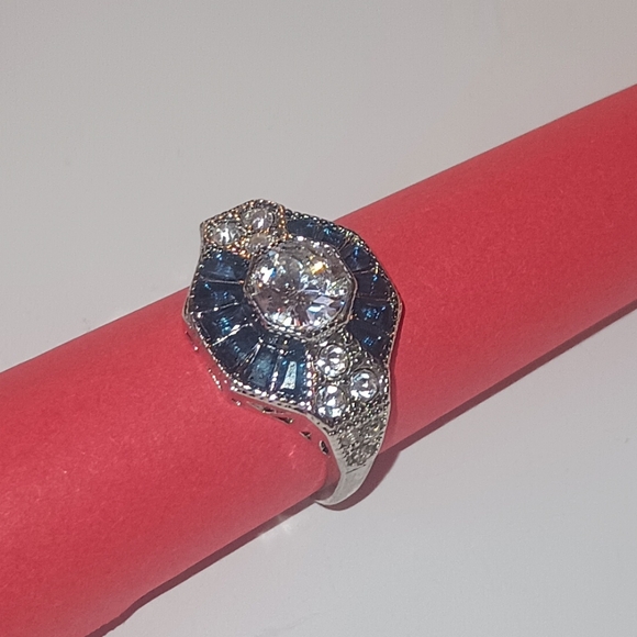 Jewelry - Silver and Blue Gemstone Ring